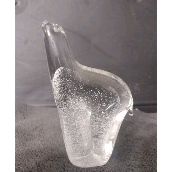 Art Glass Polar Bear Paperweight Sweden Clear Controlled Small Bubbles - Picture 1 of 8